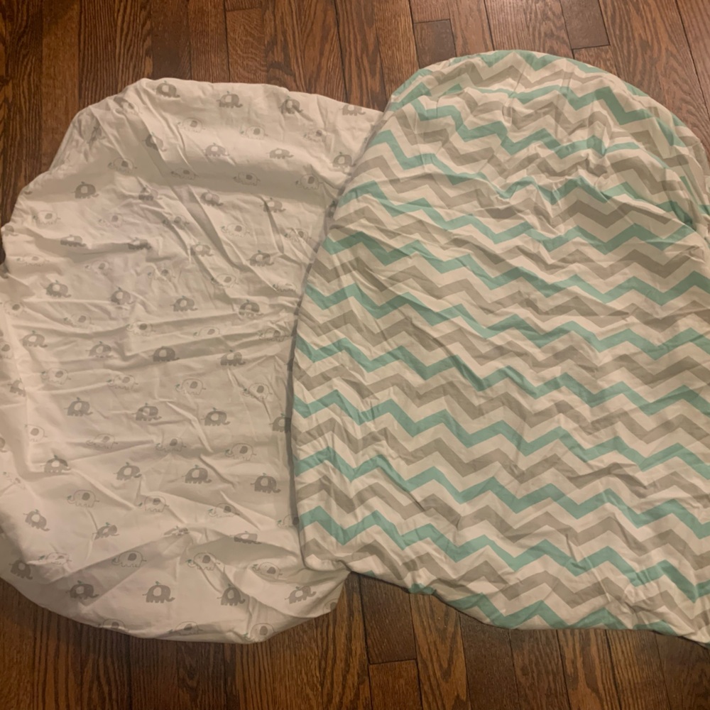 💖 Joey + Joan Fitted Crib Sheets - Elephant and Chevron